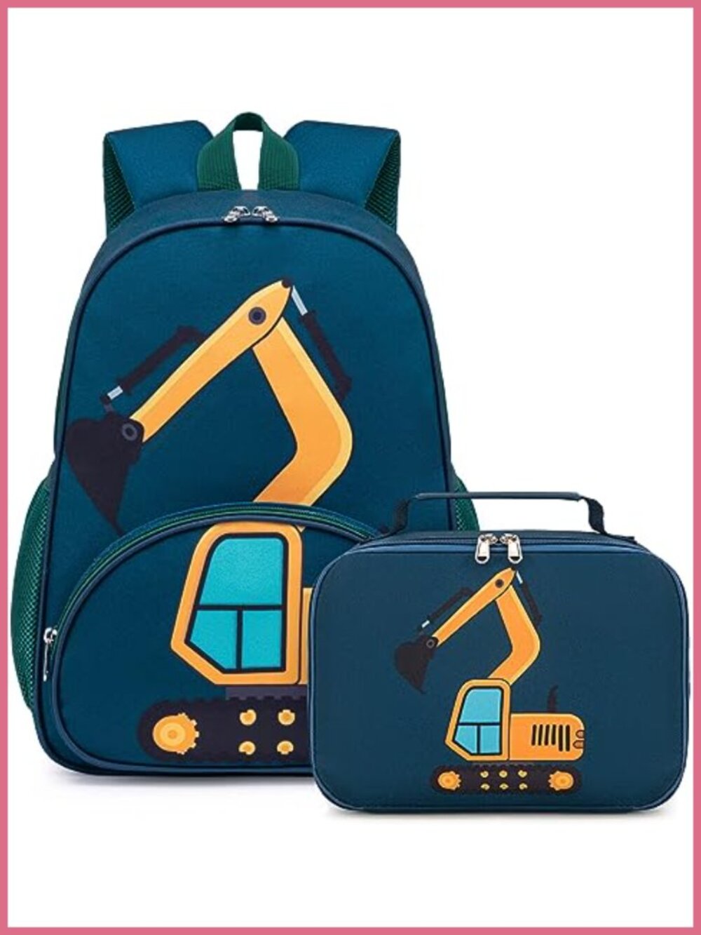 Kids Backpack Lunch Box Set 15in Nylon Preschool Kindergarten
